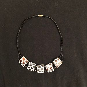 Animal print bead necklace - 17” circumference